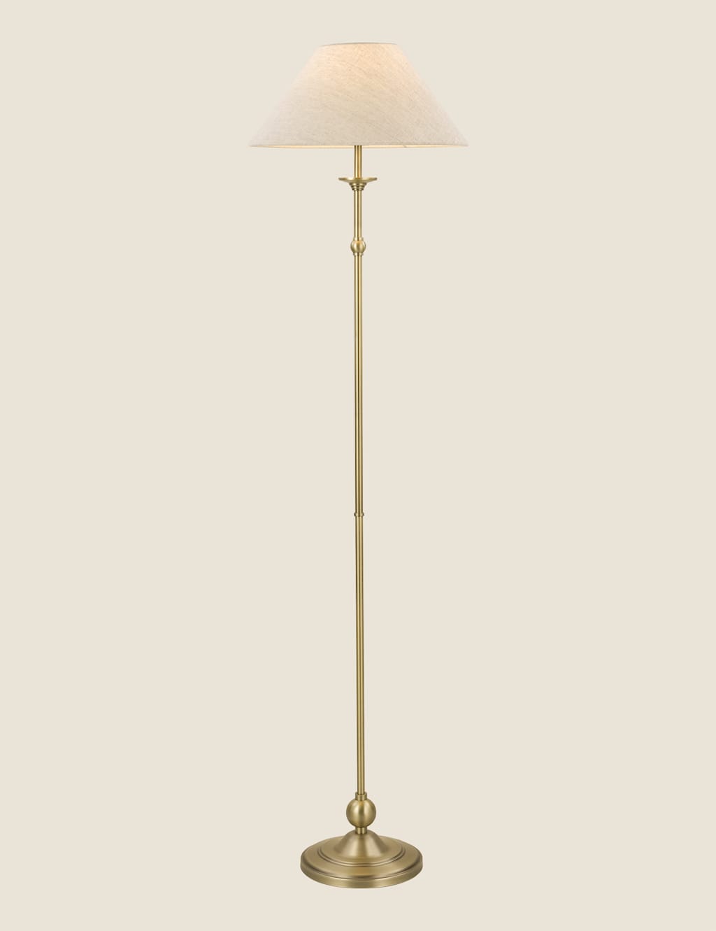 Laura Ashley Ludchurch Metal Floor Lamp - Antique Brass - Available at M&S