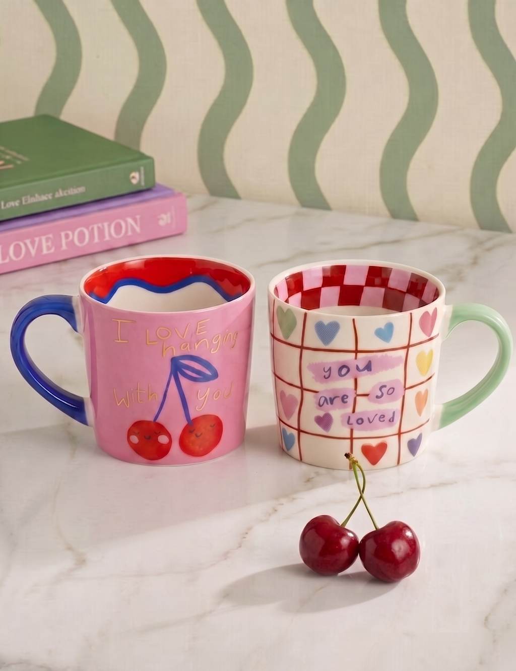 Eleanor Bowmer Set of 2 I Love Hanging with You & Loved Mugs - Multi - Available at M&S
