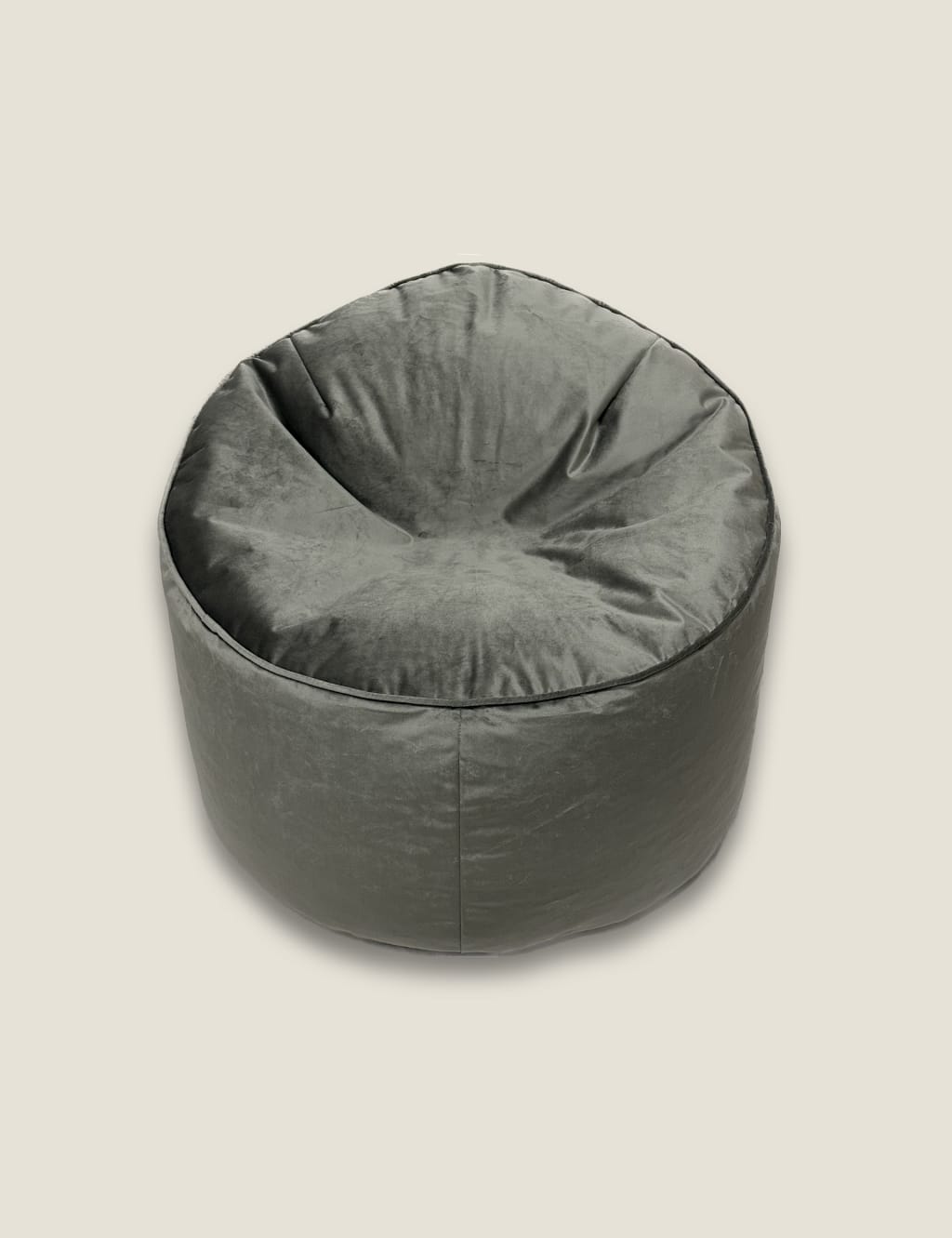Grey Velvet Beanbag Chair