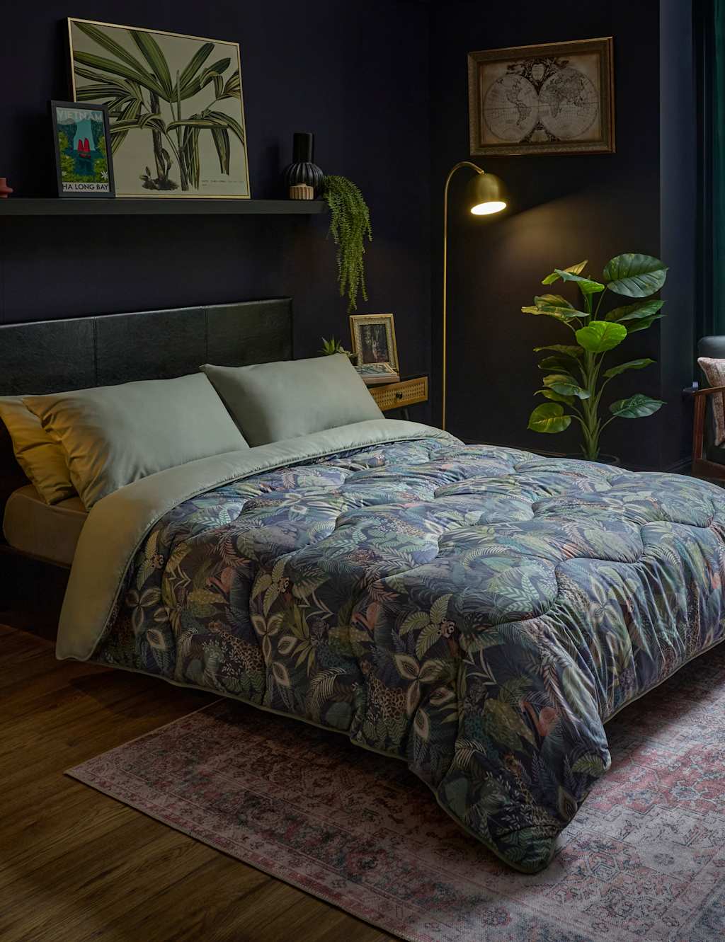 Nightlark Safari 10.5 Tog Coverless Duvet and Pillowcase - King Size (5 ft) - Dark Navy - Available at M&S