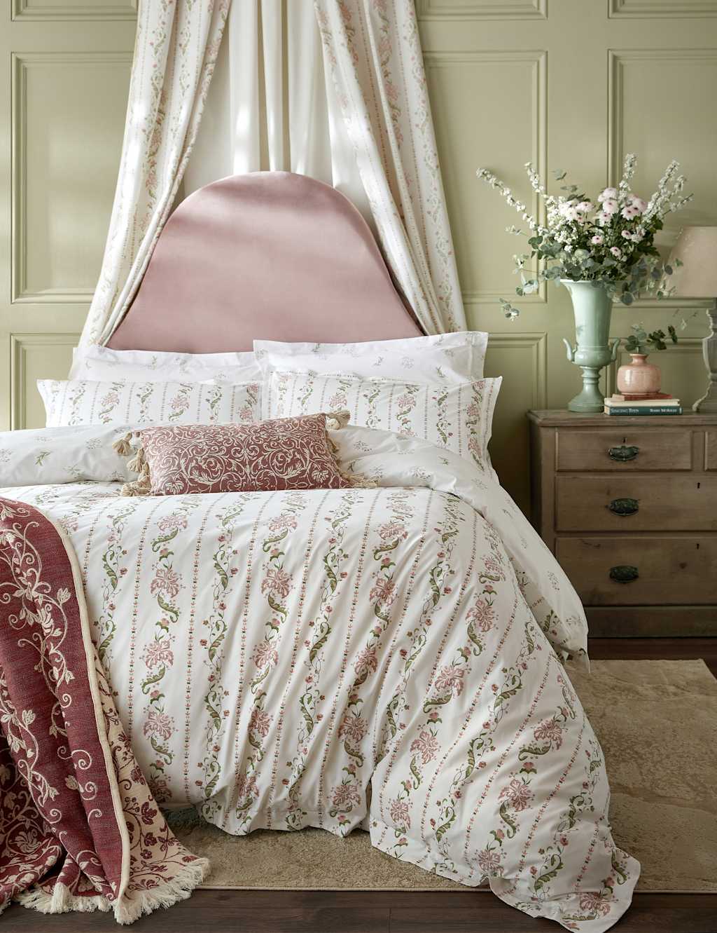Historic Royal Palaces 2 Pack Waistcoat Stripe Pillowcases - Light Pink Mix - Available at M&S