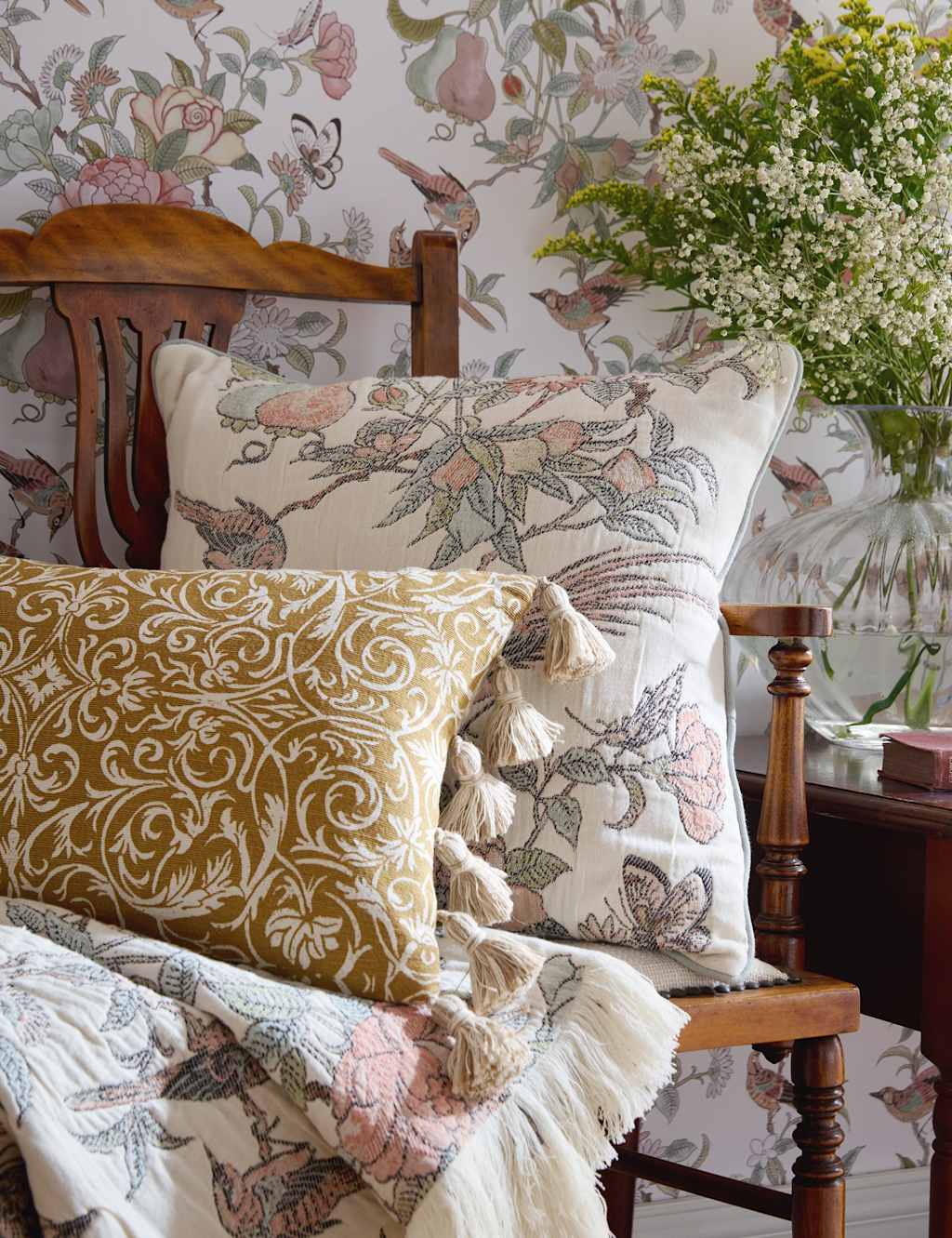 Historic Royal Palaces Pure Cotton Hampton Jacquard Cushion - Multi - Available at M&S