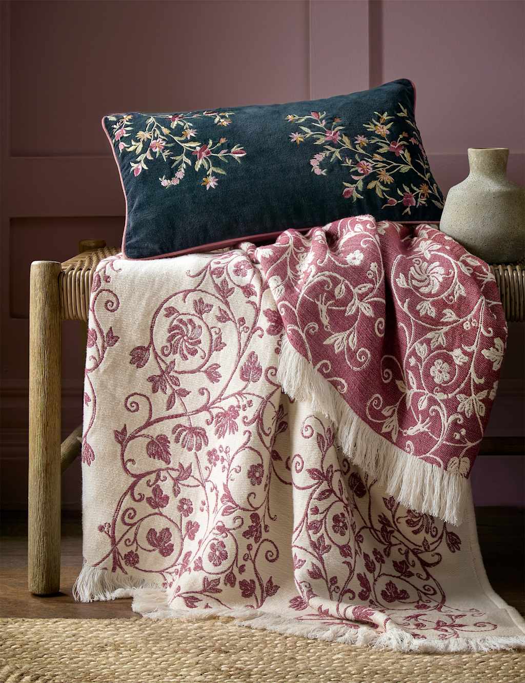 Historic Royal Palaces Velvet Royal Court Embroidery Cushion - Multi - Available at M&S