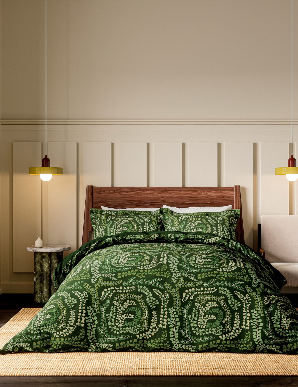 Harlequin Pure Cotton Sateen Fayola Bedding Set - 5FT - Green Mix, Green Mix