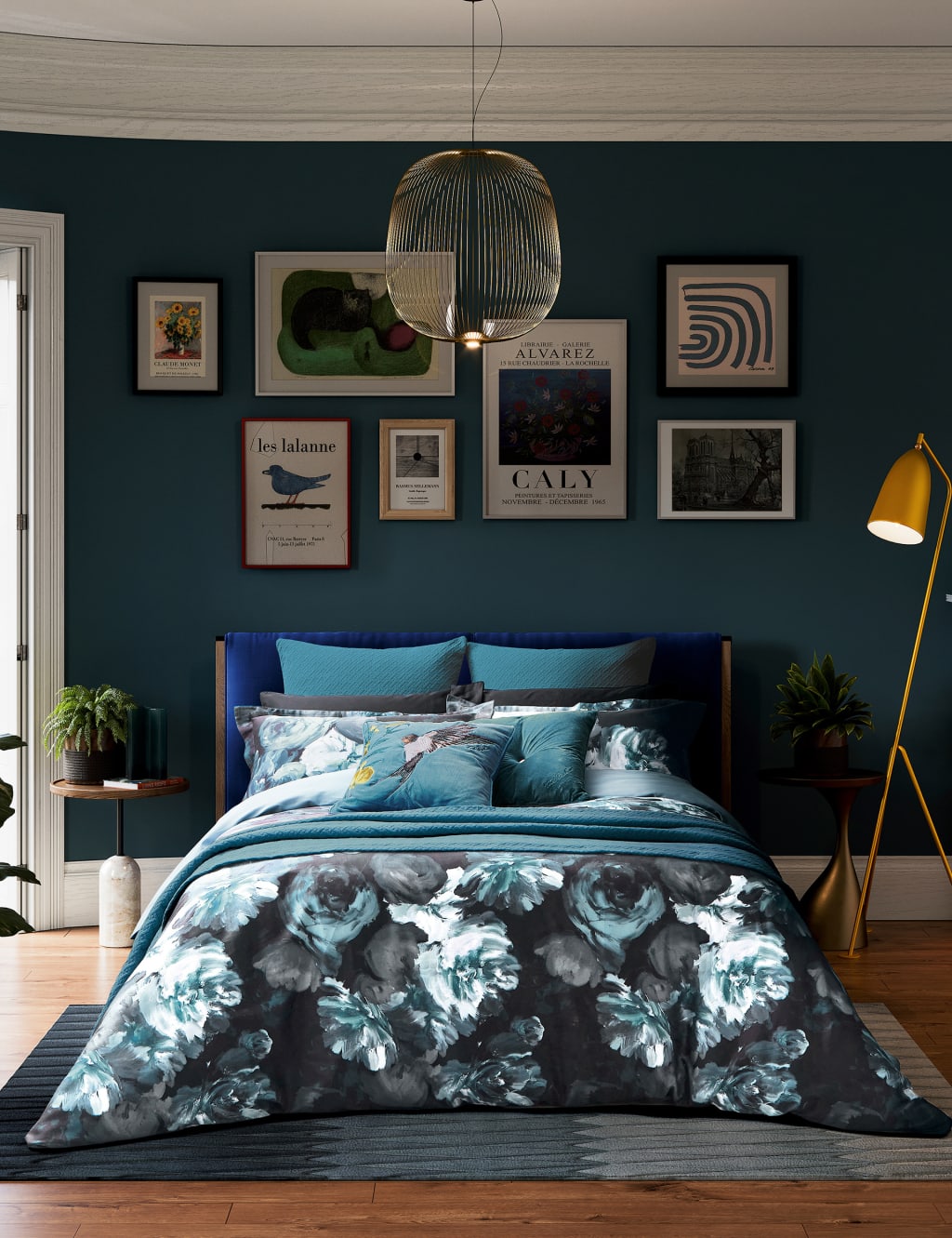 Pure Cotton Sateen Painted Blooms Bedding Set