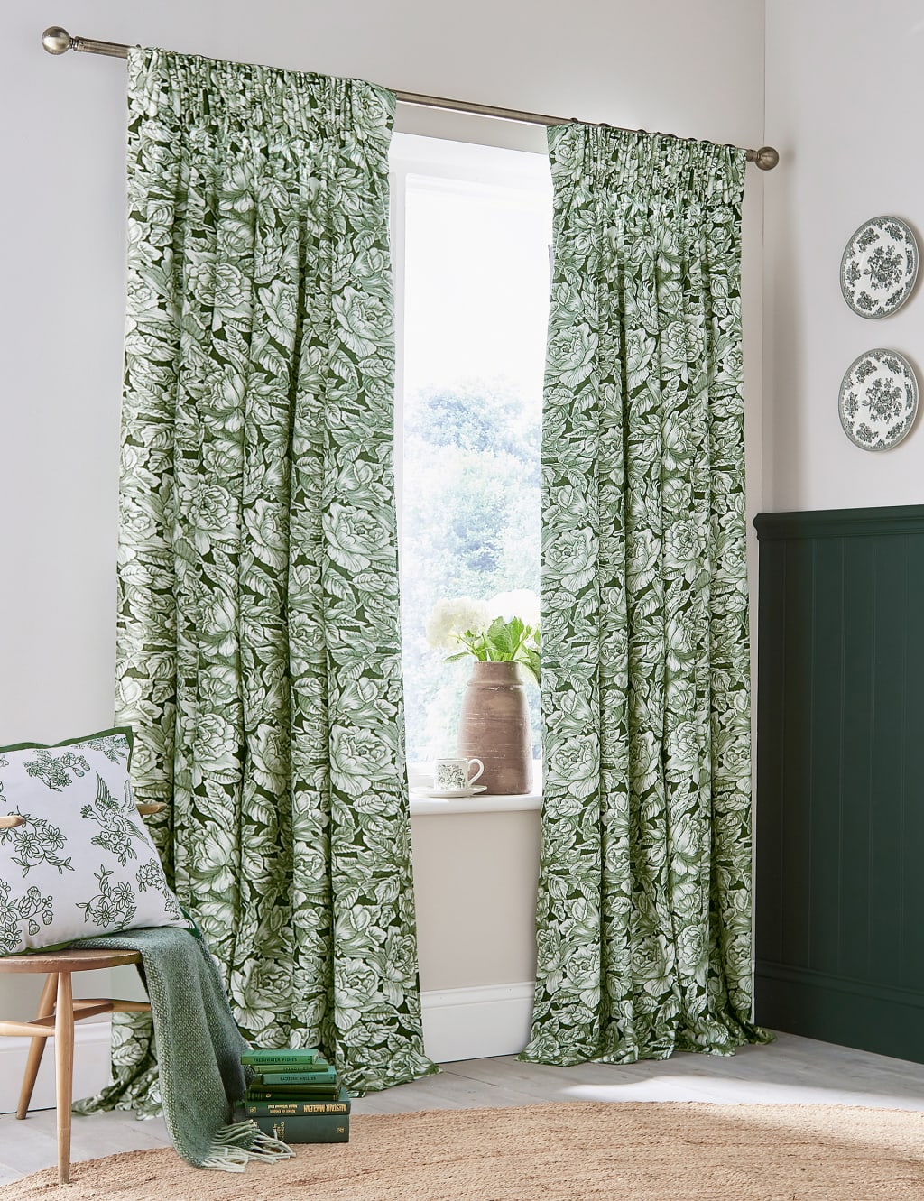 Pure Cotton Floral Blackout Curtains