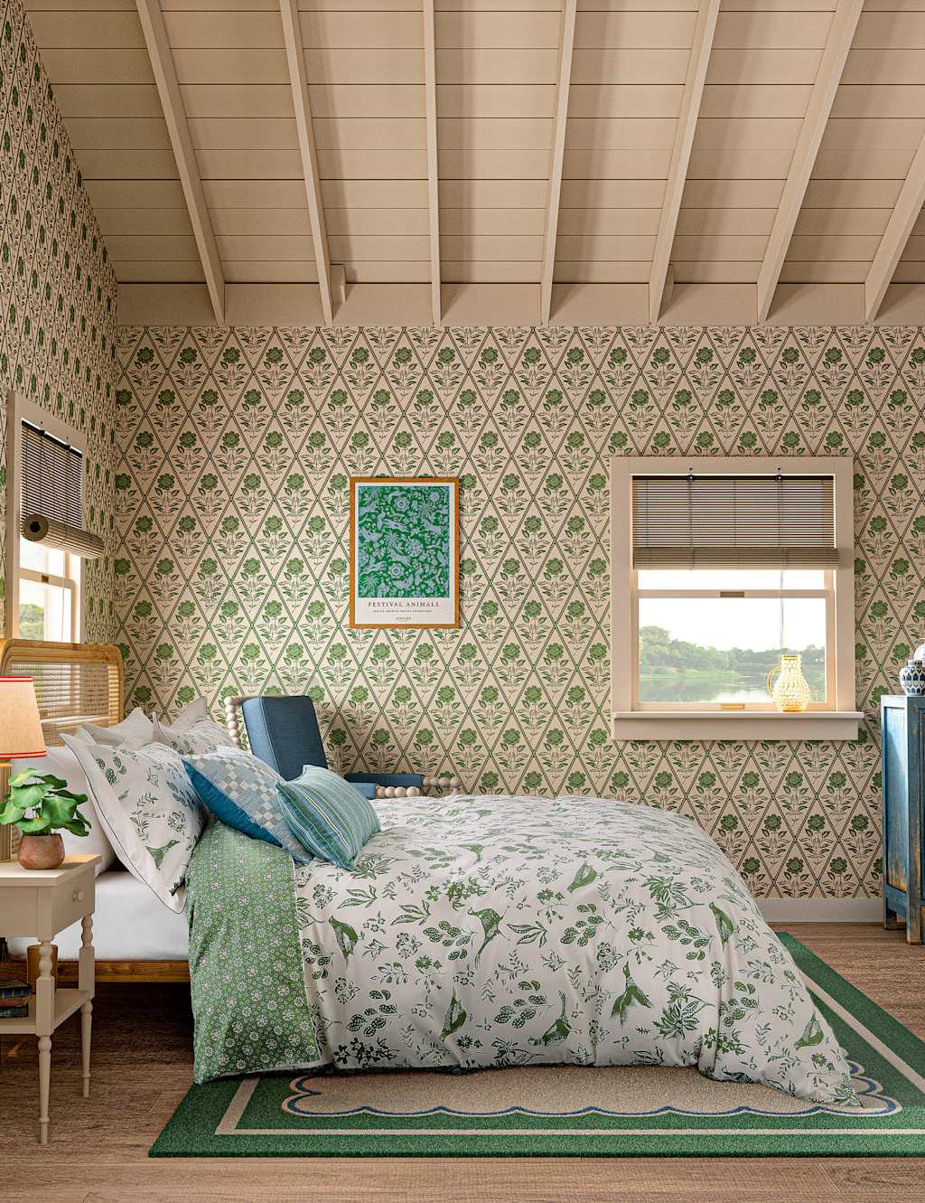 Pure Cotton Festival Pheasants Bedding Set