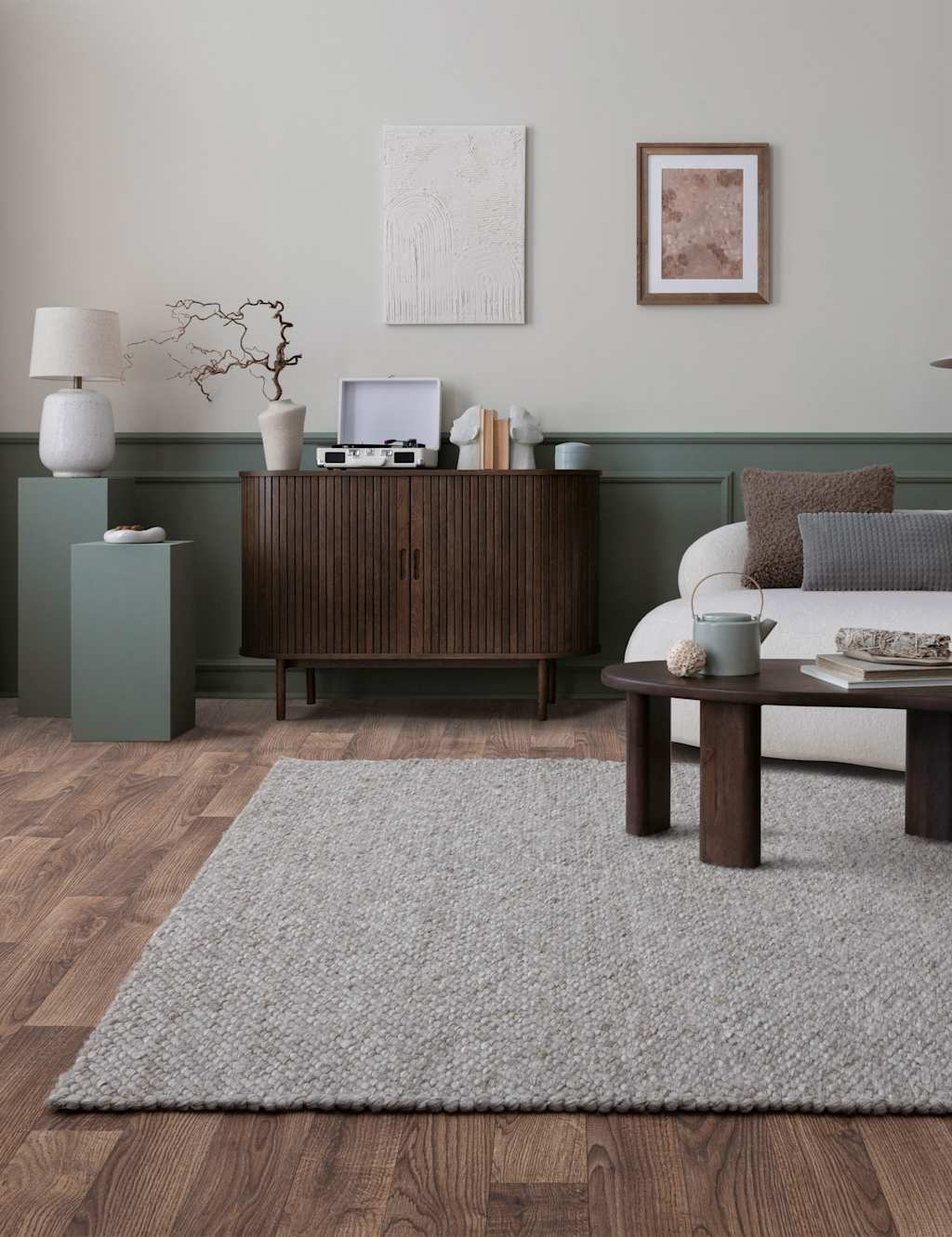 Zander Charcoal Wool Blend Woven Rug