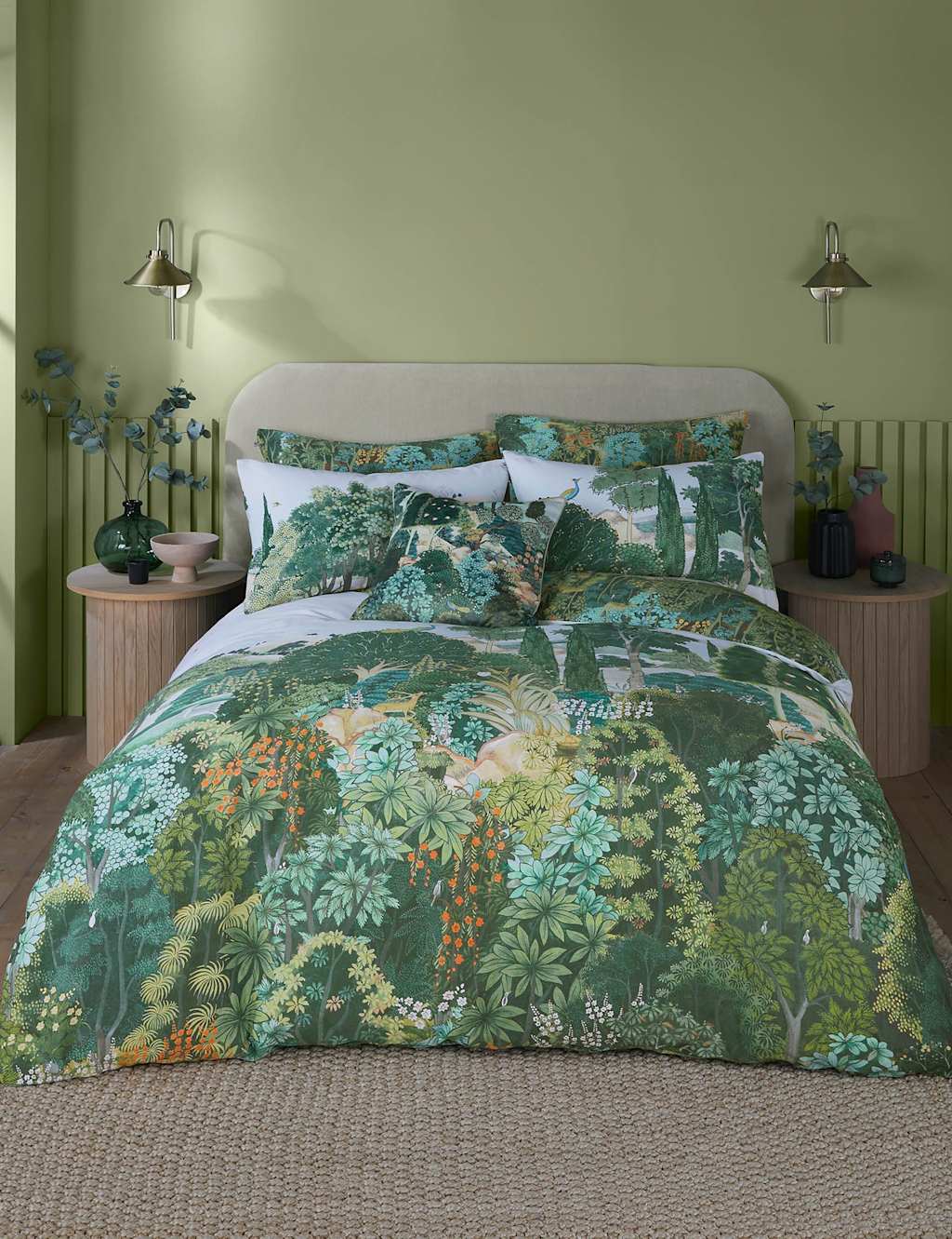 Graham & Brown Pure Cotton New Eden Bedding Set - Double (4 ft 6) - Emerald - Available at M&S
