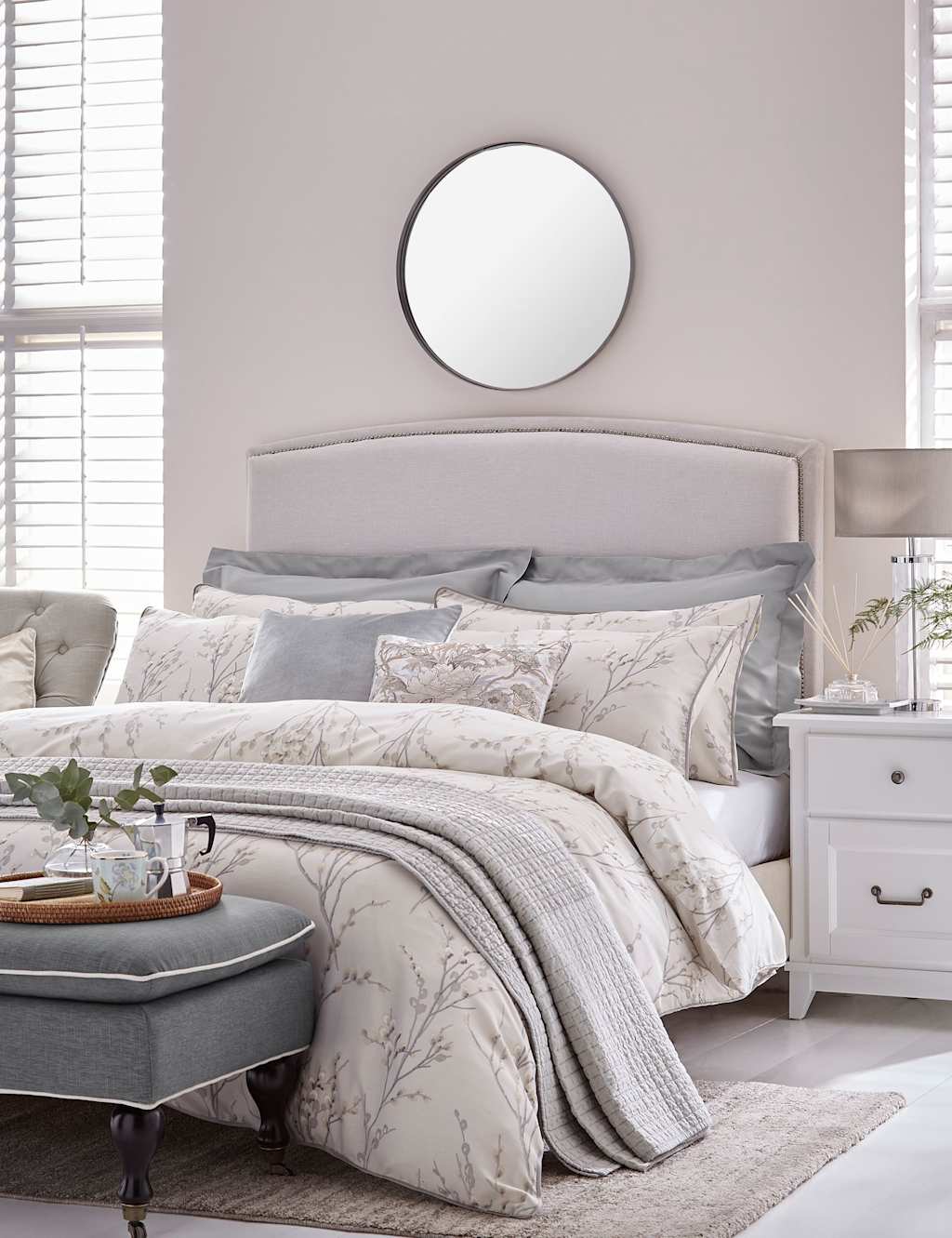 Pure Cotton Sateen Pussy Willow Bedding Set