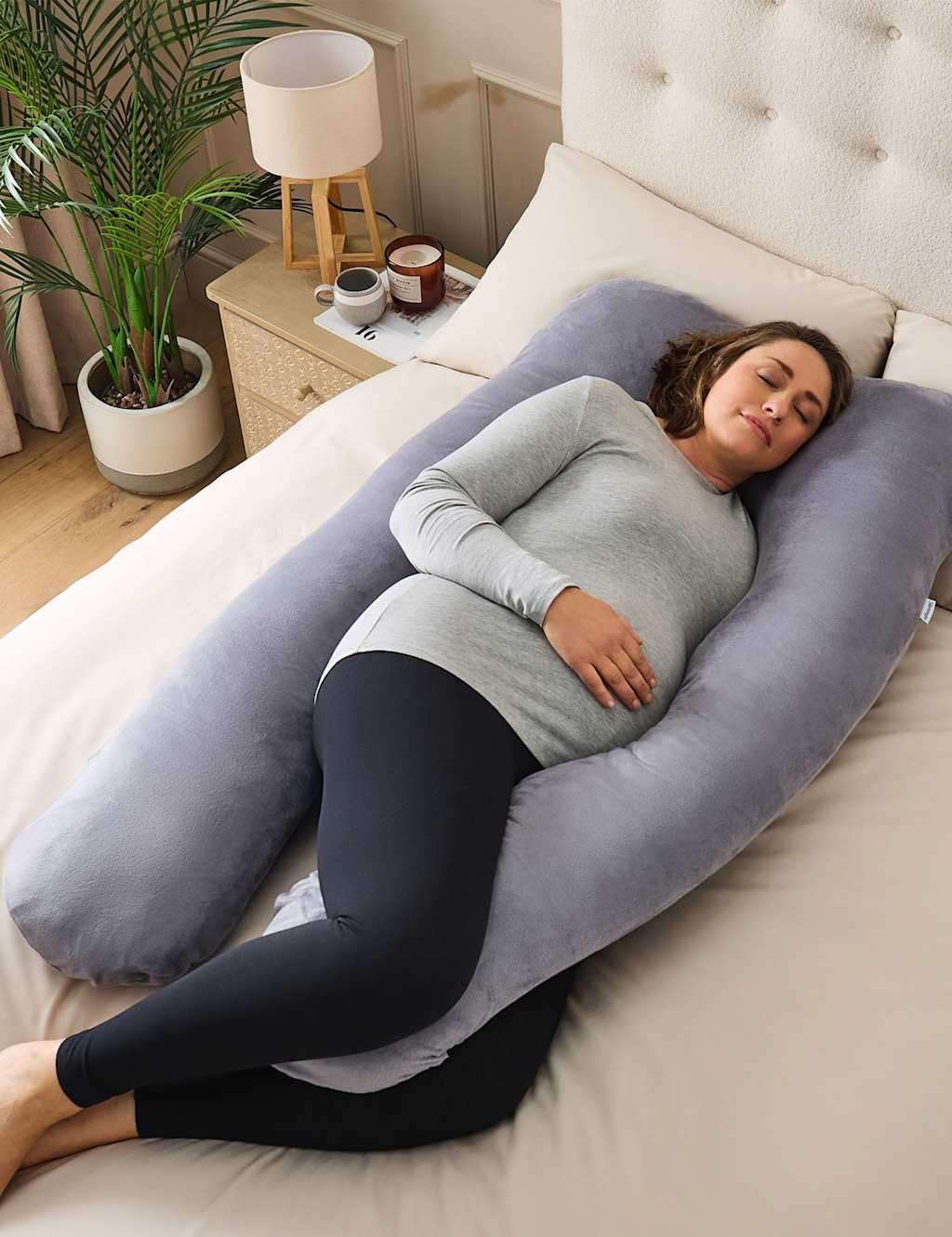 Silentnight Body Support U-Shaped Pregnancy Pillow Grey