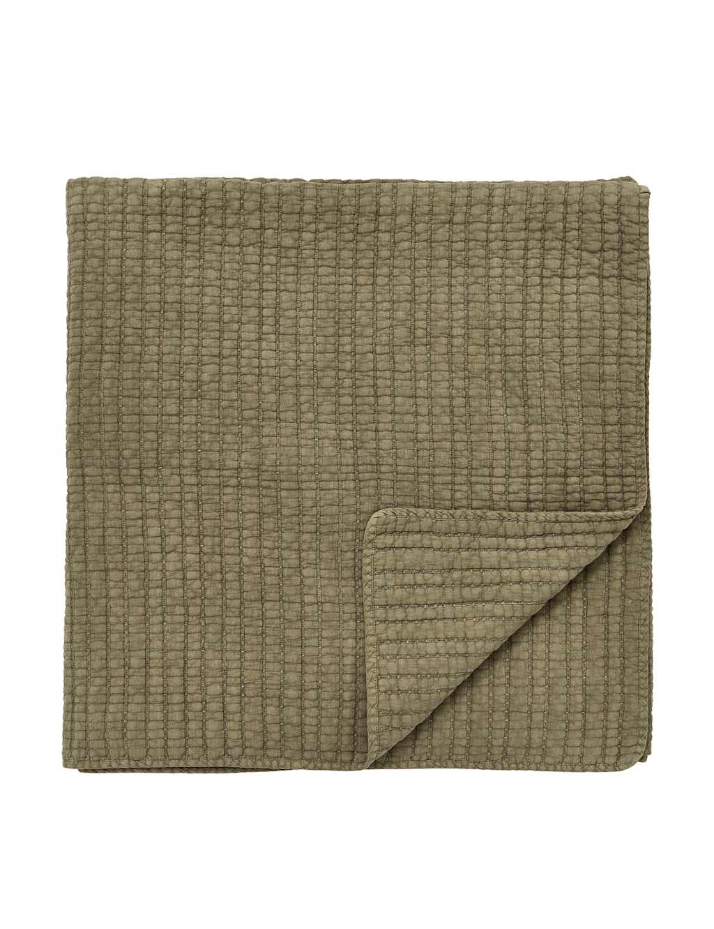 Bedeck of Belfast Pure Cotton Nora Quilted Throw Green