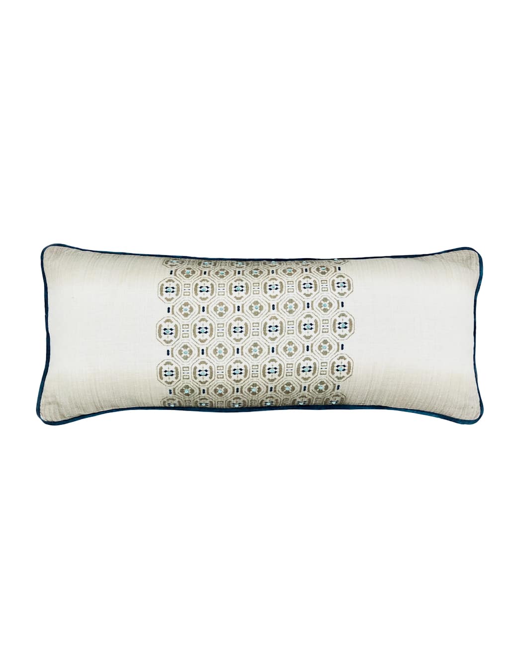 Bedeck of Belfast Elara Geometric Rectangle Cushion Blue Mix