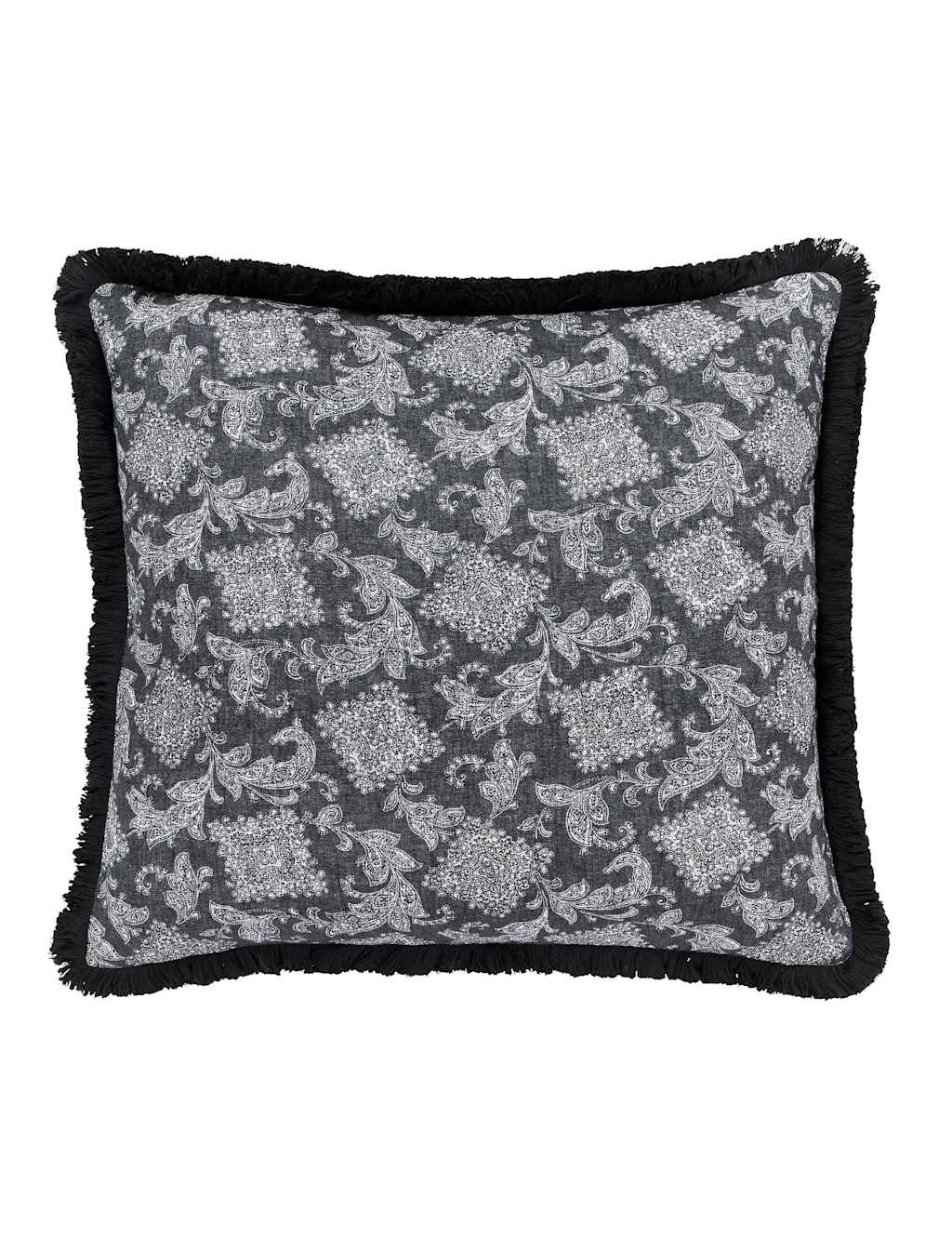 Bedeck of Belfast Florence Filigree Eyelash Square Cushion Charcoal Mix