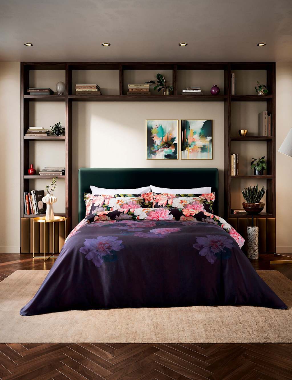 Ted Baker Painted Posy Bedding Set Navy Mix