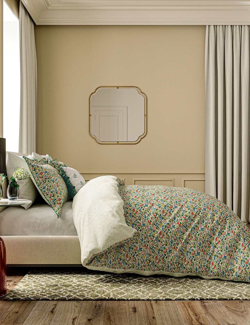 V&A Pure Cotton Blossom Harmony Bedding Set Multi