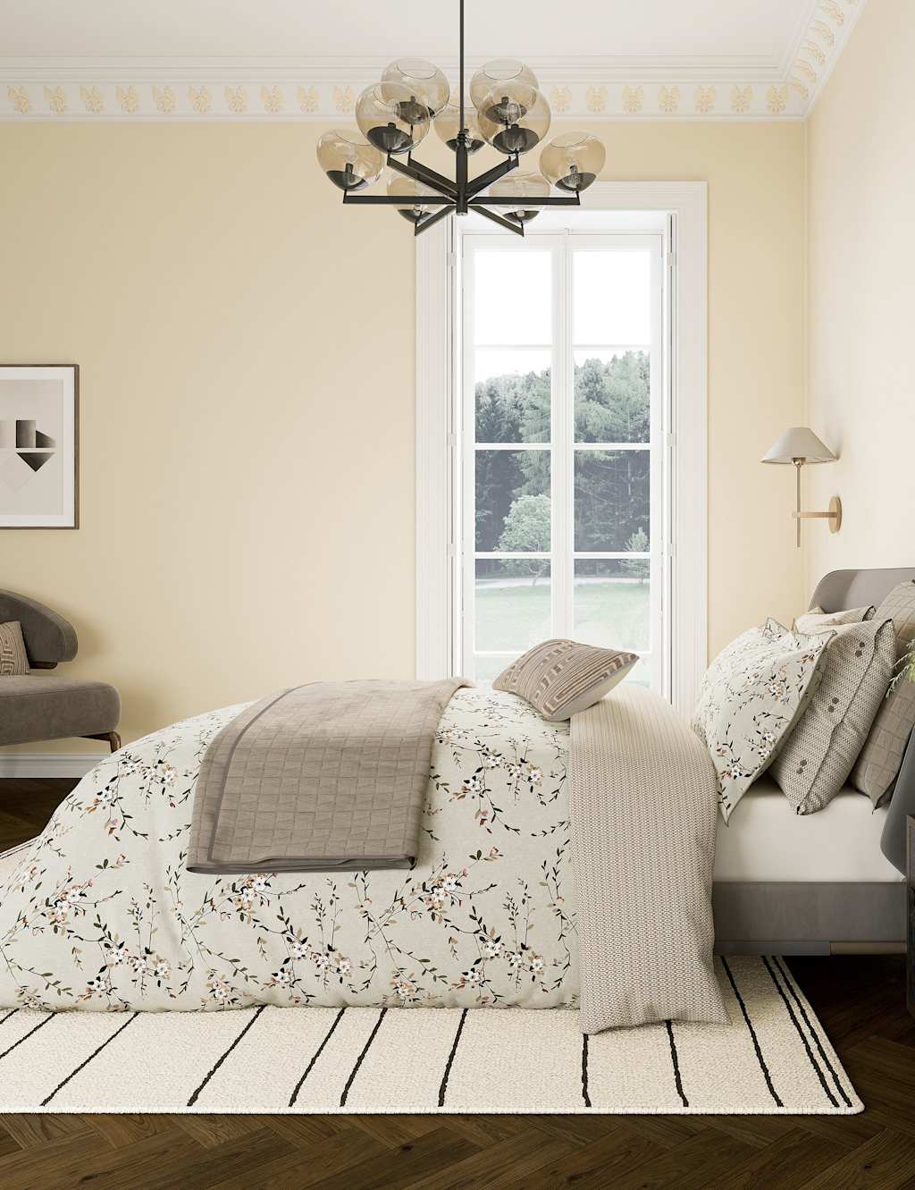 Bedeck of Belfast Pure Cotton Rana Bedding Set Cream Mix