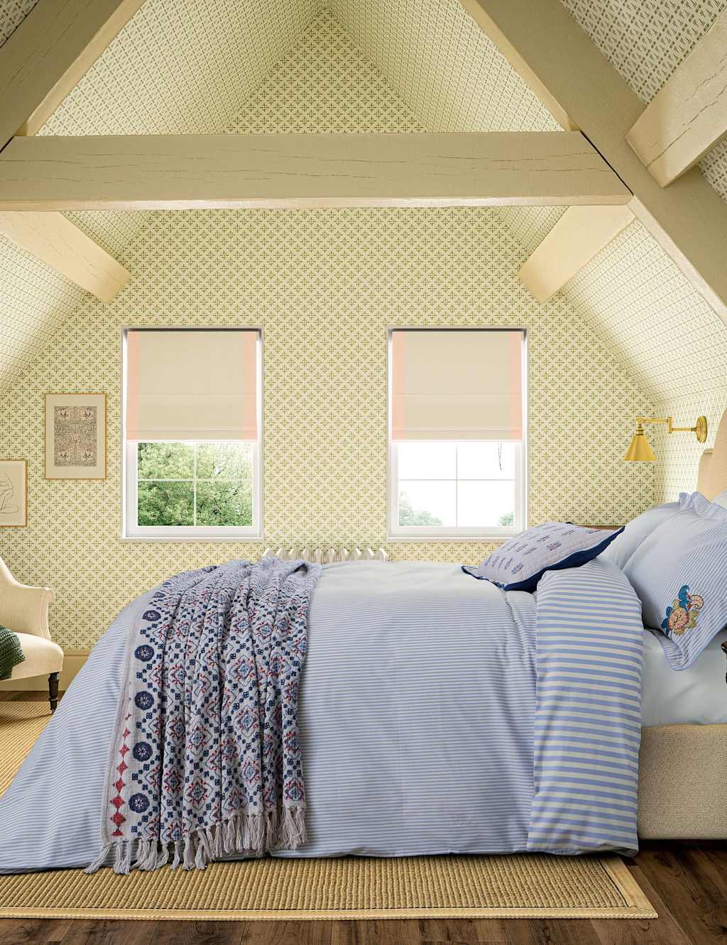 Joules Earlsford Foulard Striped Bedding Set Blue Mix