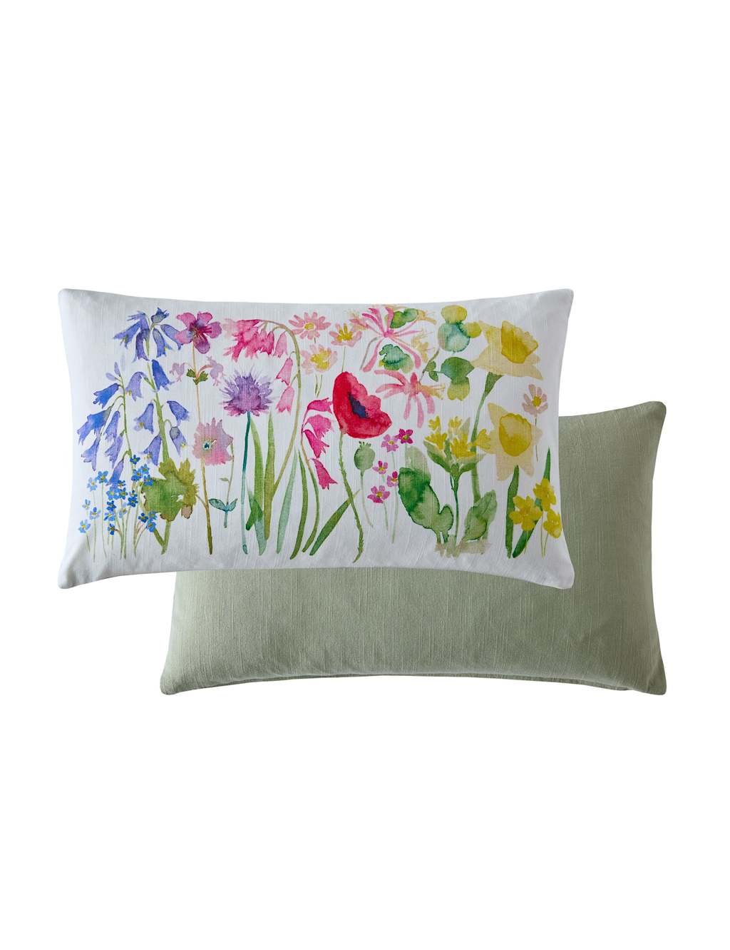 Bluebellgray Pure Cotton Floral Rectangular Cushion - Multi - Available at M&S