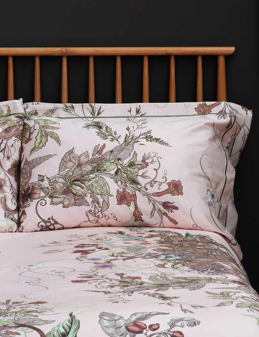 Timorous Beasties 2 Pack Pure Cotton Sateen Opera Botanica Oxford Pillowcases Light Pink Mix