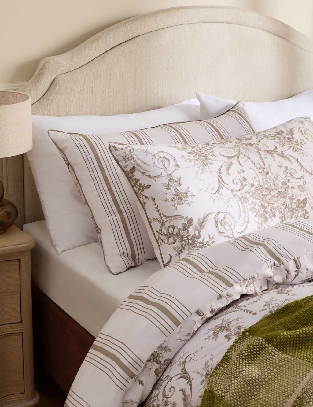 Laura Ashley 2 Pack Pure Cotton Tuileries Pillowcases - Oatmeal Mix - Available at M&S