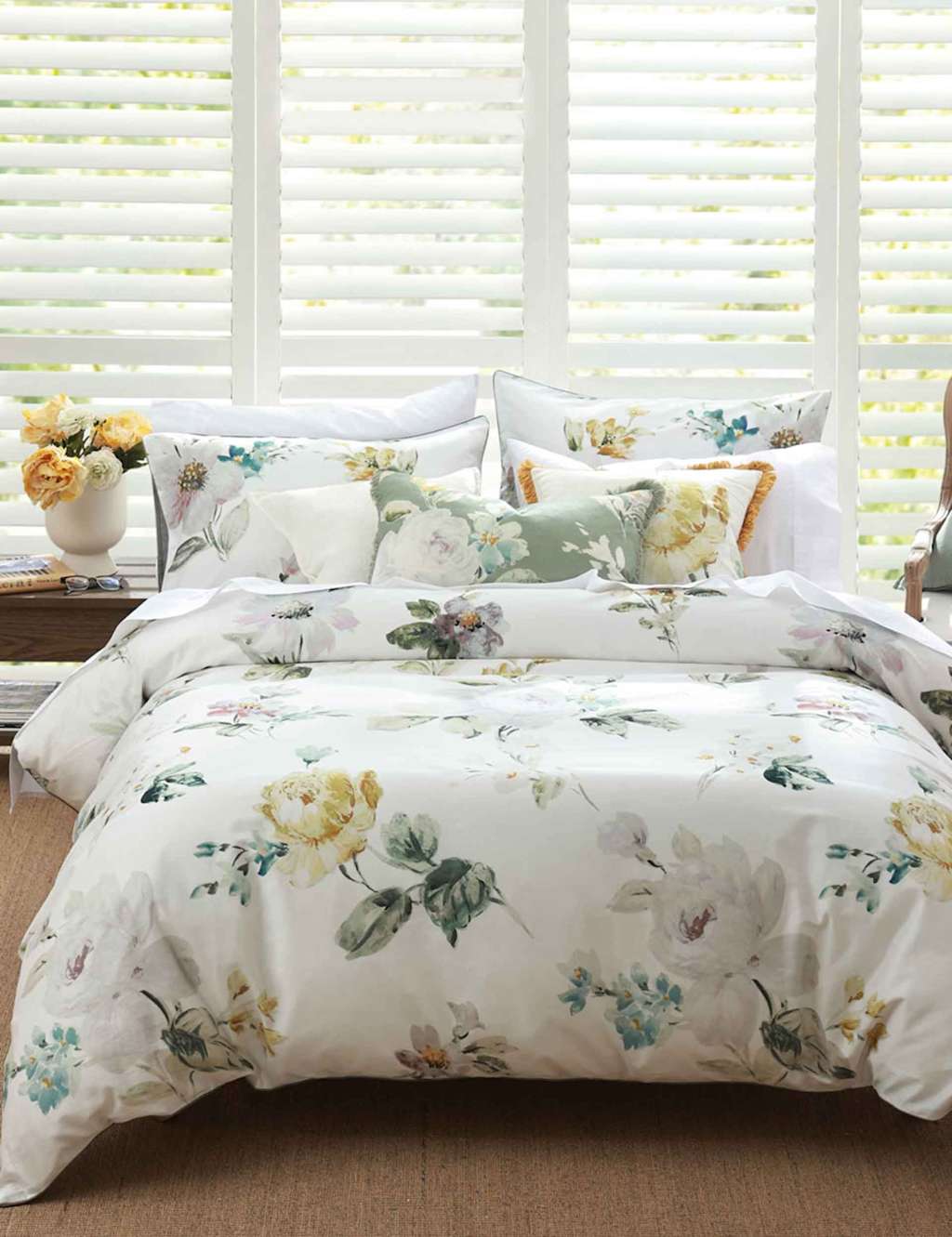 Mm Linen Pure Cotton Ari Bedding Set - King Size (5 ft) - White Mix - Available at M&S