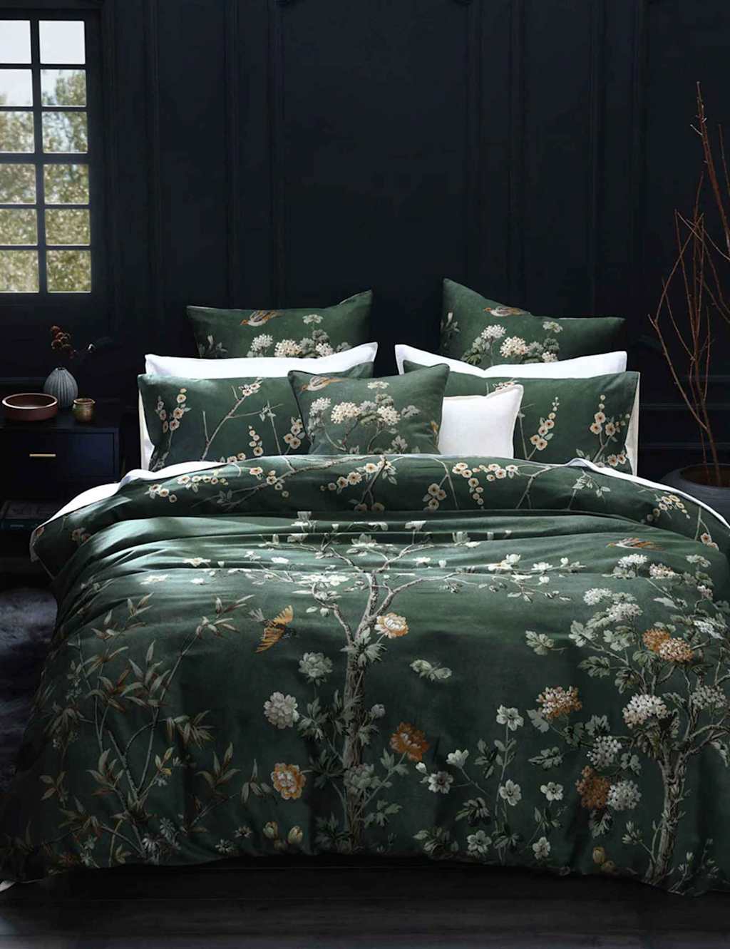 Mm Linen Pure Cotton Zen Bedding Set - Double (4 ft 6) - Green Mix - Available at M&S