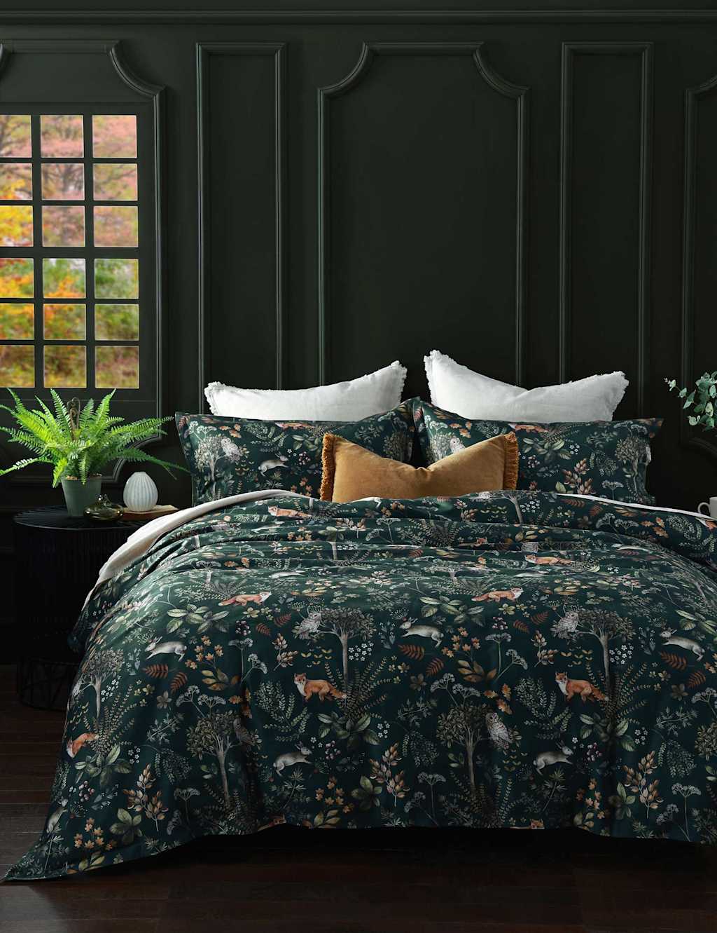 Mm Linen Pure Cotton Briar Bedding Set - Double (4 ft 6) - Green Mix - Available at M&S