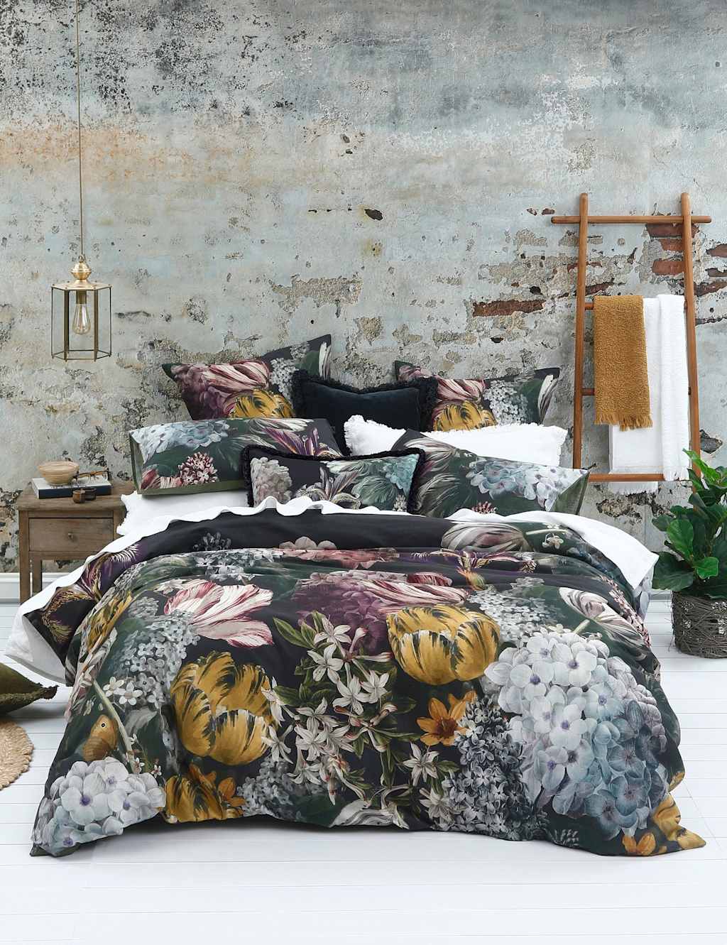 Mm Linen Pure Cotton Julia Bedding Set - King Size (5 ft) - Purple Mix - Available at M&S