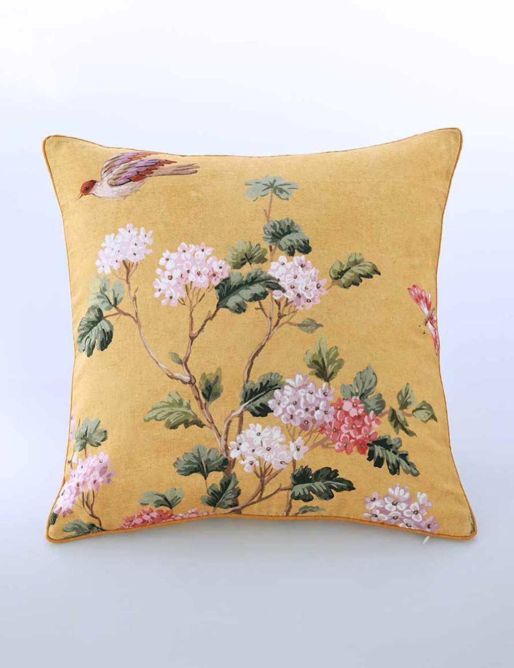 Mm Linen Pure Cotton Yuki Cushion - Yellow Mix - Available at M&S
