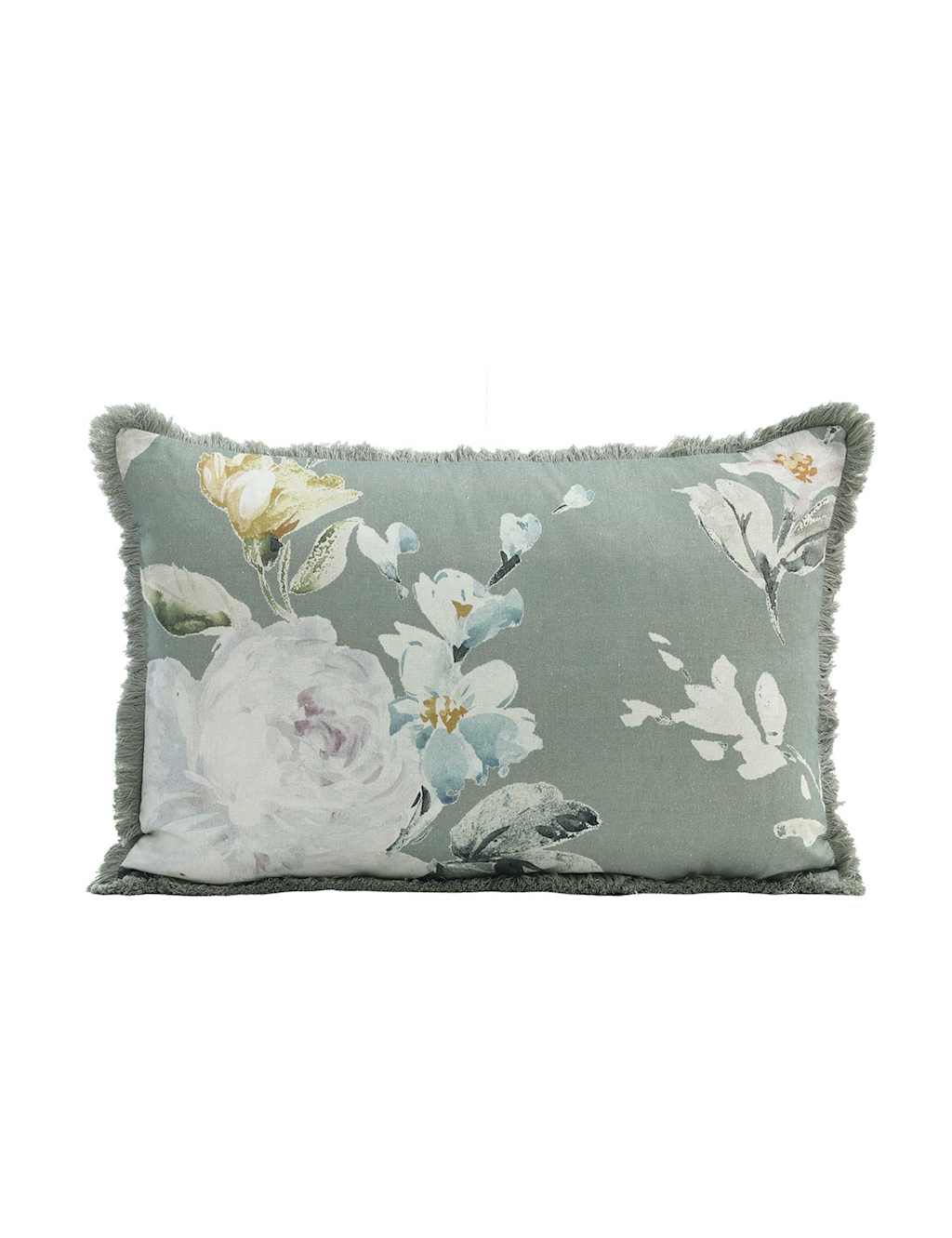 Mm Linen Aria Cushion - Green Mix - Available at M&S