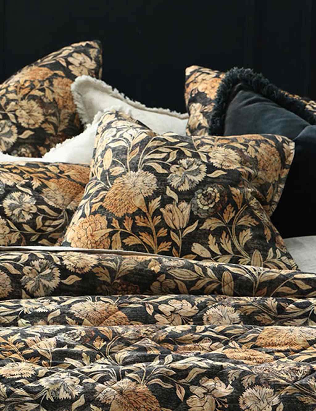 Mm Linen Cotton Linen Blend Beaumont Piped Cushion - Black Mix - Available at M&S