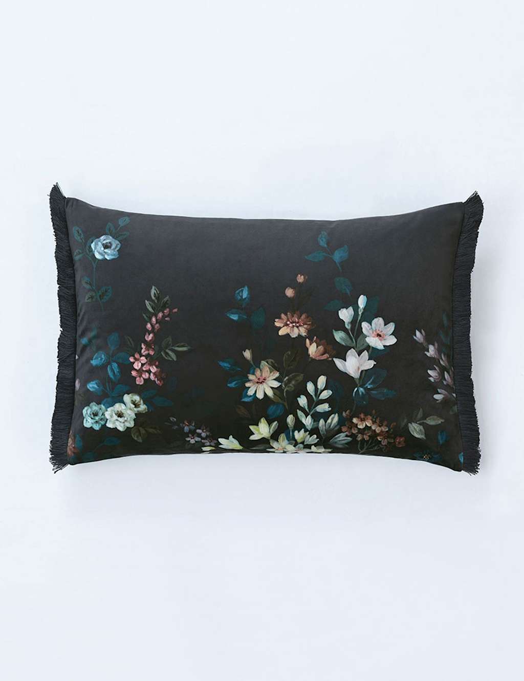 Mm Linen Velvet Ciana Bolster Cushion - Purple Mix - Available at M&S