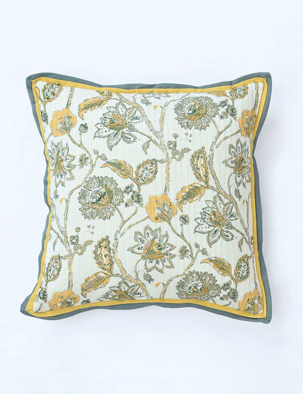Mm Linen Pure Cotton Albi Cushion - Yellow Mix - Available at M&S