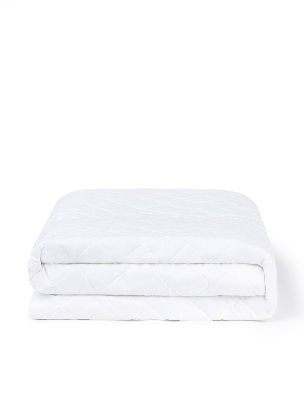 Bedfolk Pure Cotton Quilted Mattress Protector - Single (3 ft) - White - Available at M&S