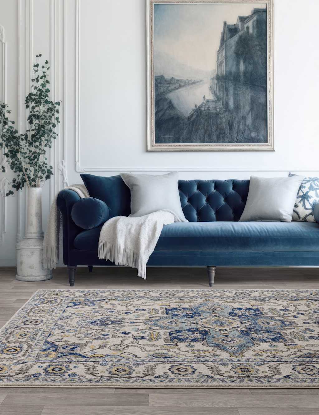 Asiatic Nova Persian Woven Rug - Large - Blue Mix - Available at M&S