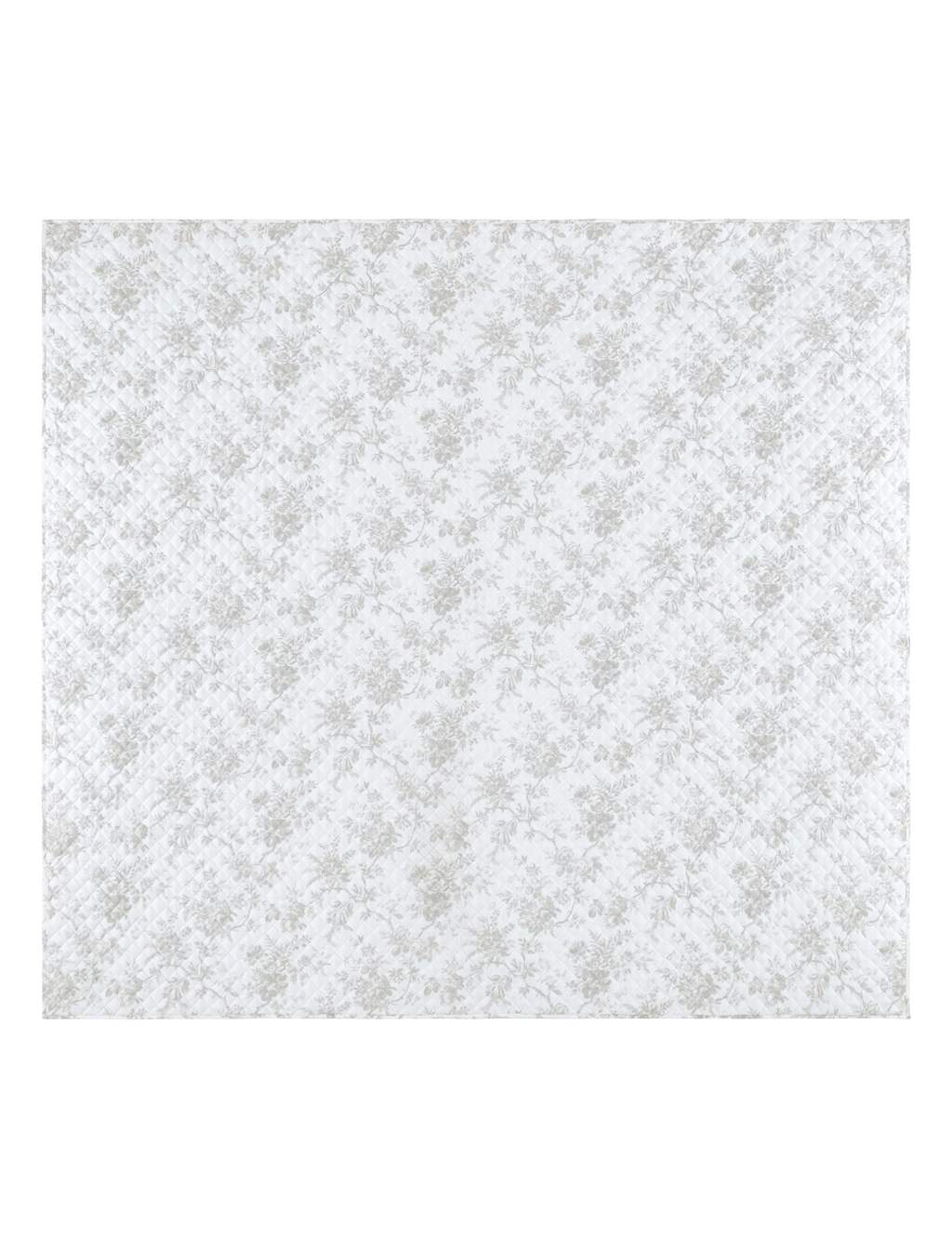 Laura Ashley Pure Cotton Walled Garden Bedspread - Wider Width - Light Grey - Available at M&S
