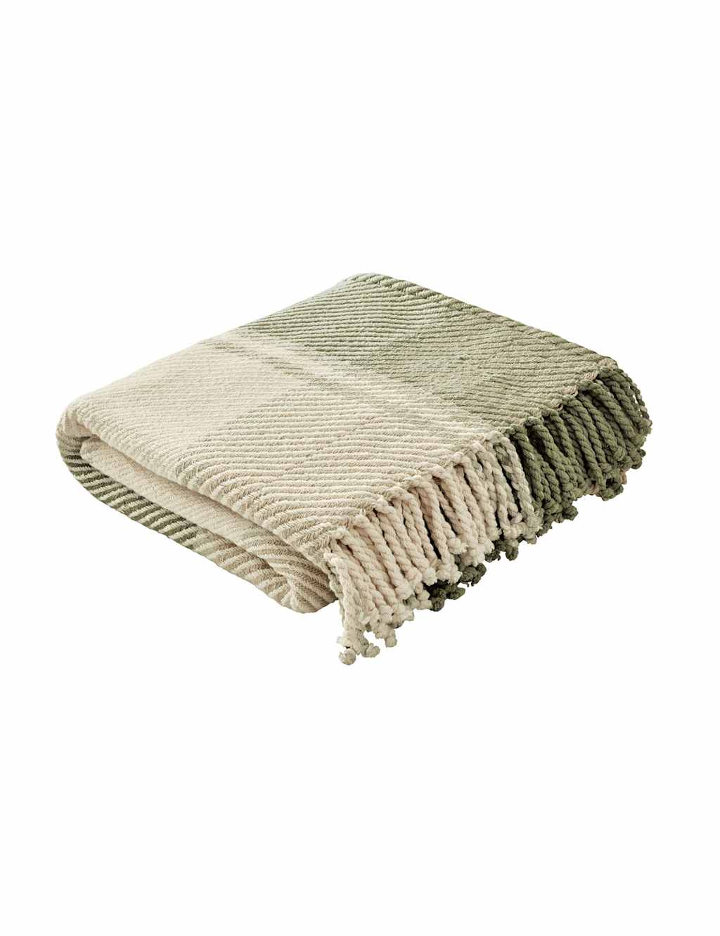 Laura Ashley Pure Cotton Dylan Checked Throw - Wider Width - Green Mix - Available at M&S