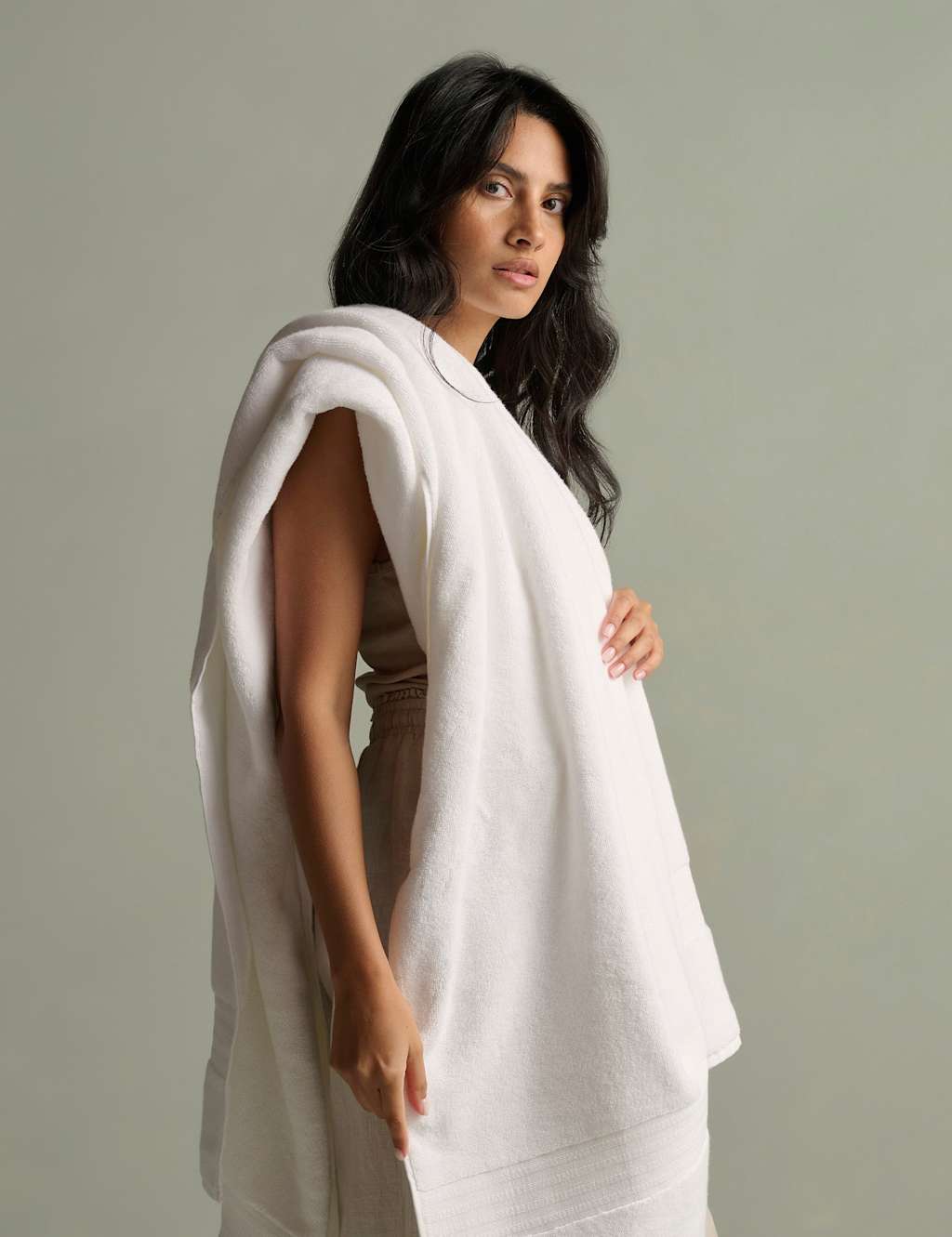 Bedfolk Pure Cotton Bath Towel White