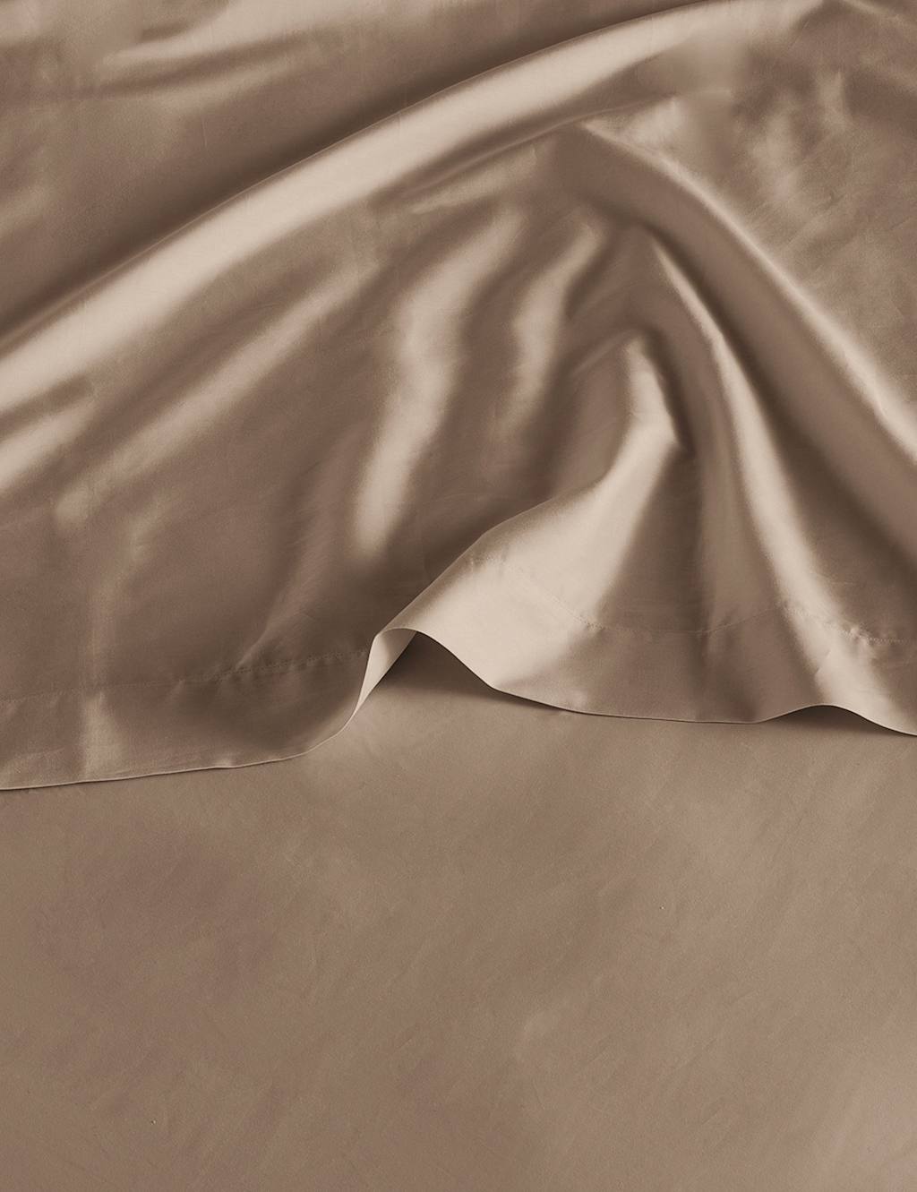 Bedfolk Pure Cotton 300 Thread Count Flat Sheet - Single (3 ft) - Light Brown - Available at M&S