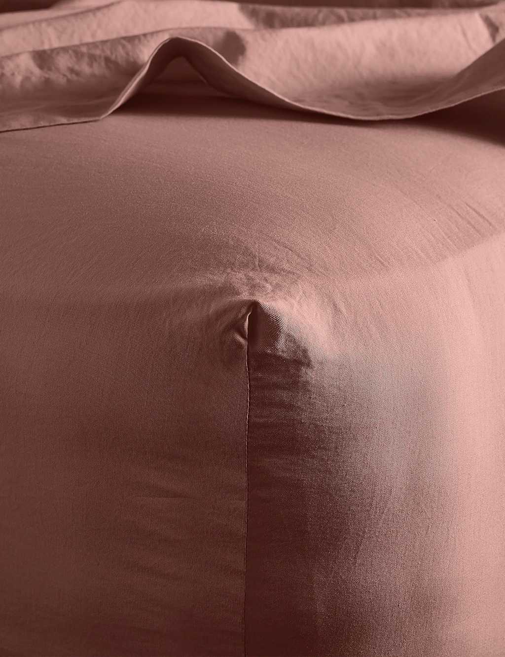 Bedfolk Washed Cotton Deep Fitted Sheet Medium Red