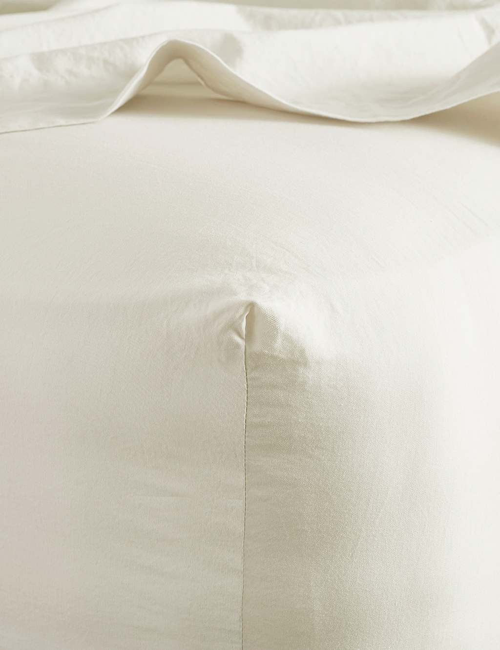 Bedfolk Pure Cotton 300 Thread Count Washed Deep Fitted Sheet - Emperor - Soft White - Available at M&S
