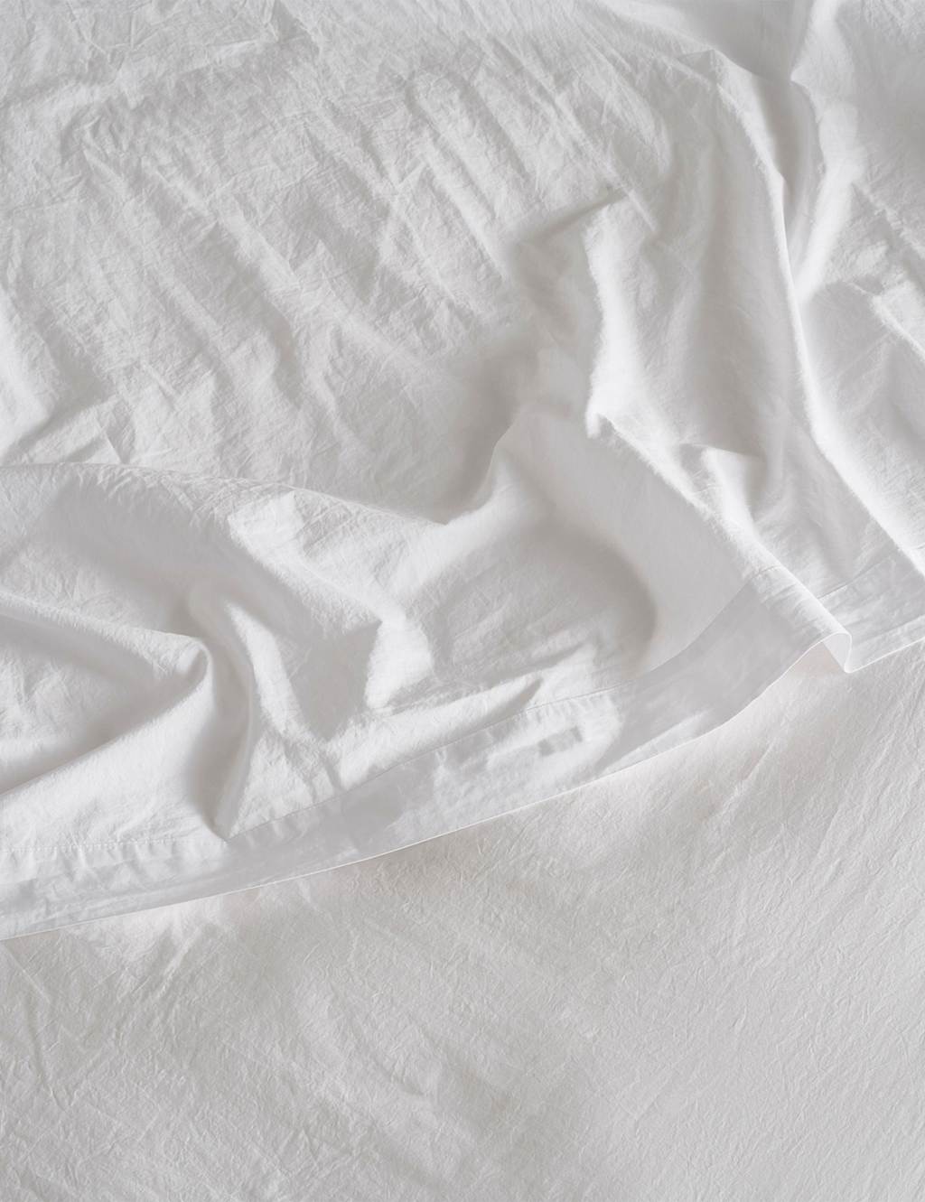 Bedfolk Washed Cotton 300 Thread Count Flat Sheet White
