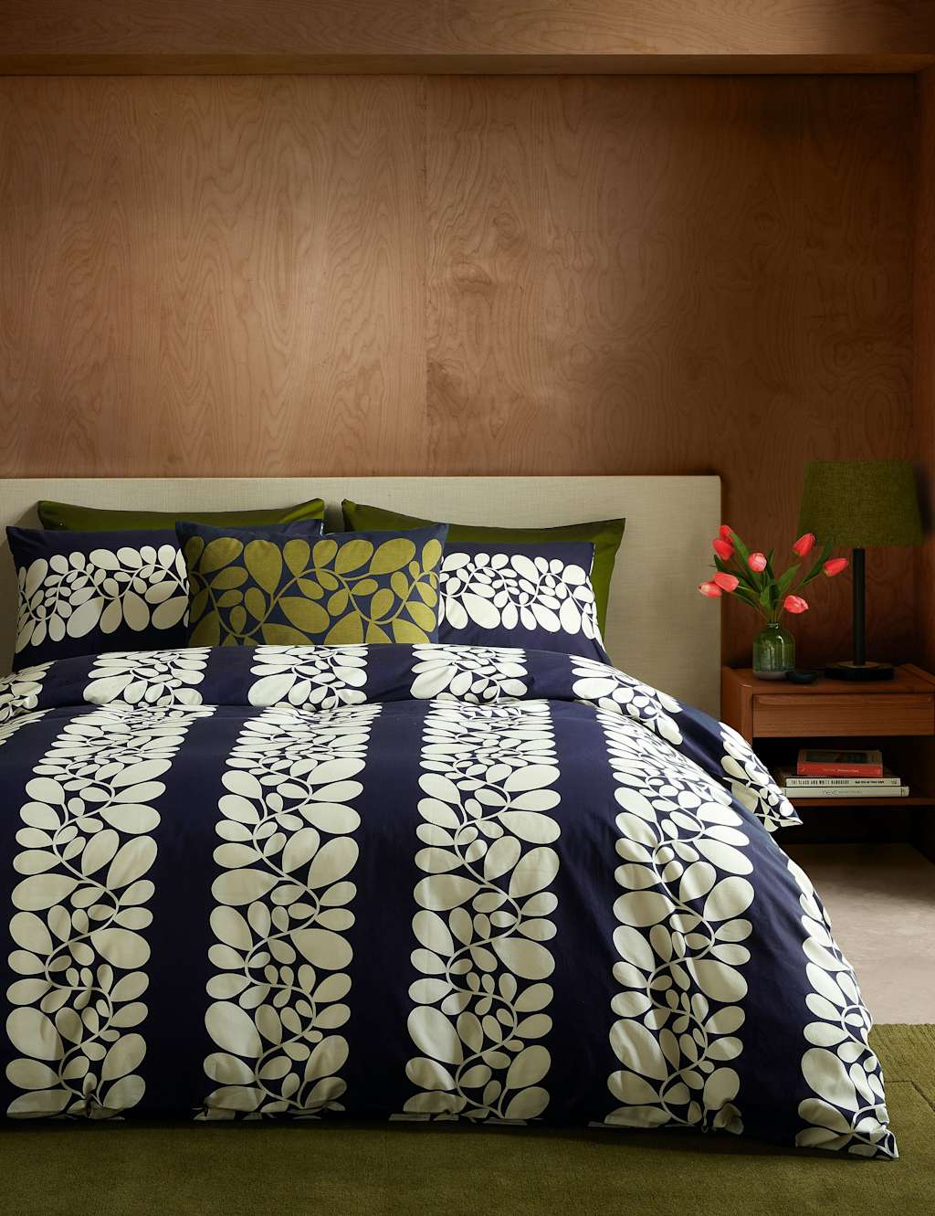 Orla Kiely Pure Cotton Sycamore Stripe Bedding Set Blue Mix