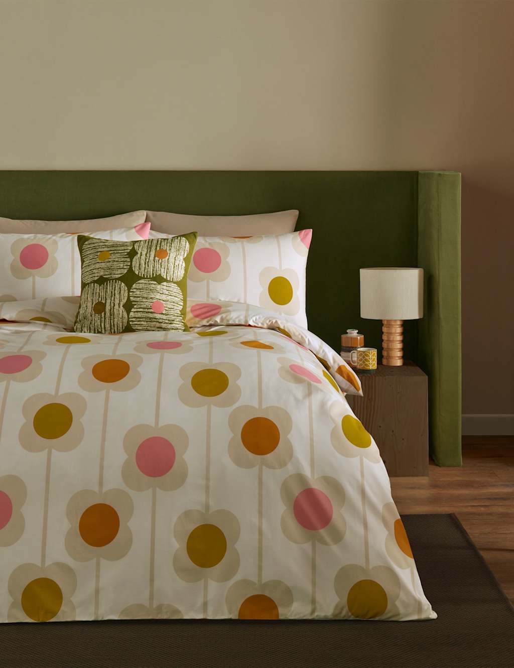 Orla Kiely Pure Cotton Abacus Flower Bedding Set White Mix