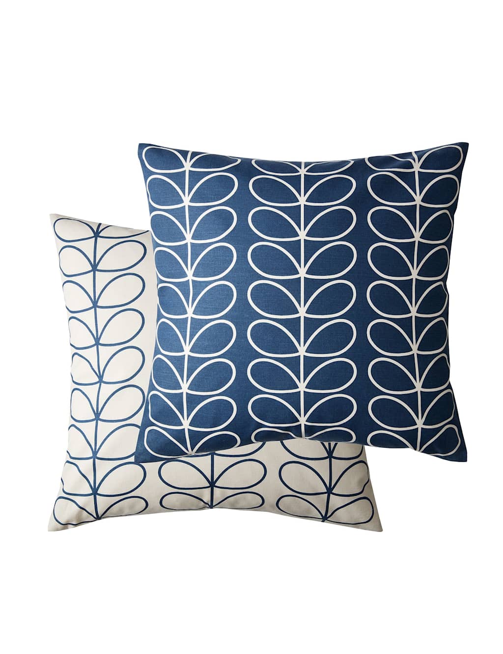Orla Kiely Pure Cotton Small Linear Stem Cushion Blue Mix