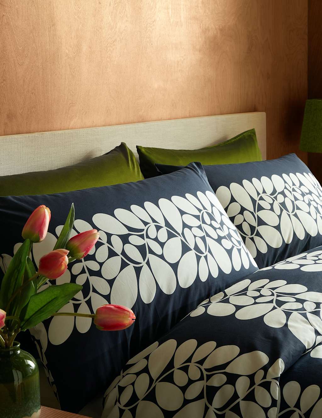 Orla Kiely 2 Pack Pure Cotton Sycamore Stripe Pillowcases Blue Mix