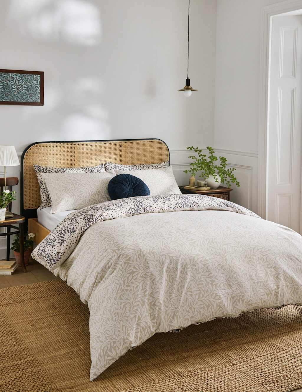 William Morris At Home Set of 2 Pure Cotton Michaelmas Daisy Pillowcases - Cream Mix - Available at M&S