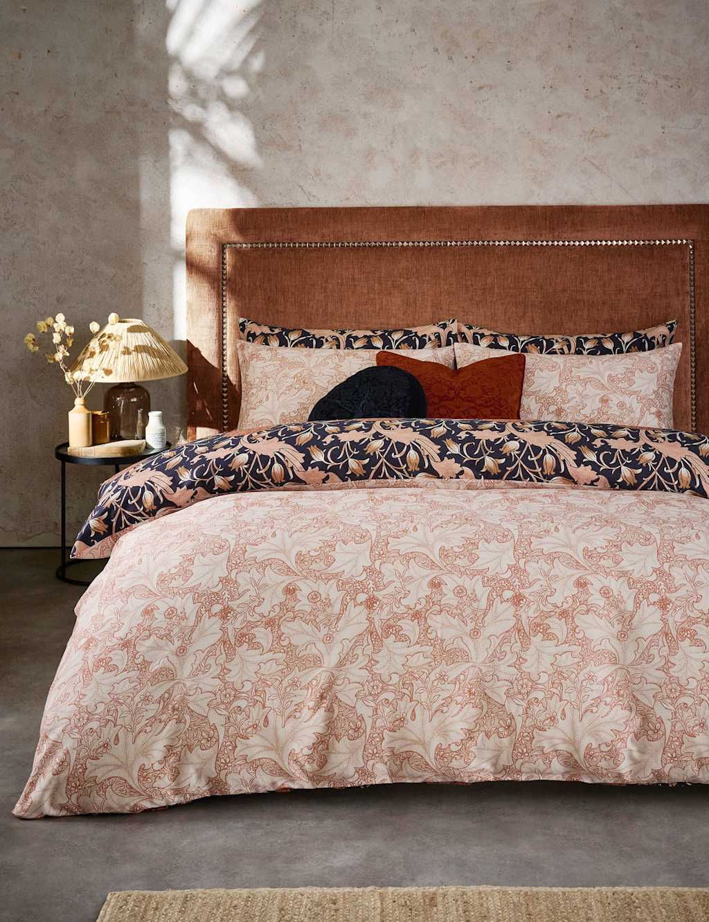William Morris At Home Set of 2 Pure Cotton Wild Tulip Pillowcases - Copper - Available at M&S