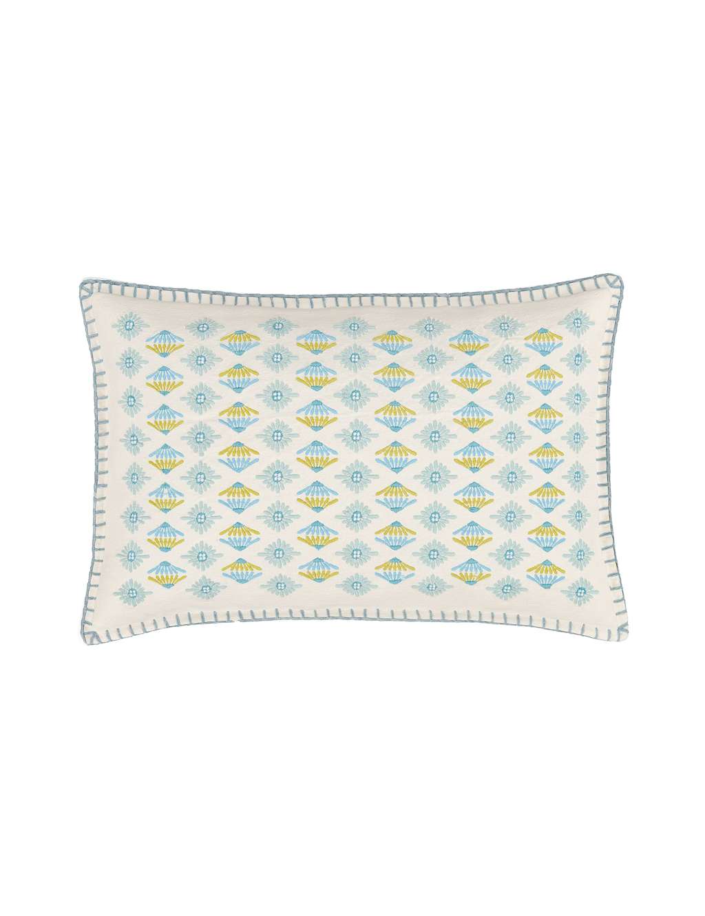 Land & Shore Orchard Cushion - Green Mix - Available at M&S